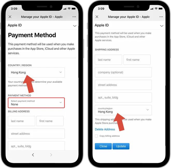 Successfully change and update your Apple ID country or region and payment information
